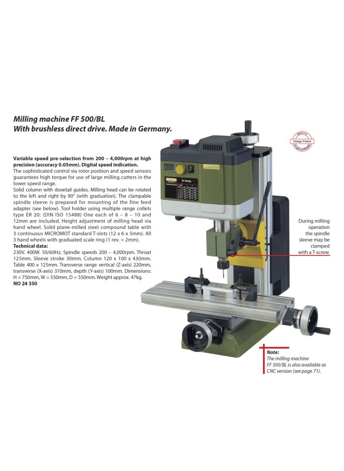 ⁦مطحنة مثقاب بروكسون الماني PROXXON FF 500/BL⁩ - الصورة ⁦2⁩