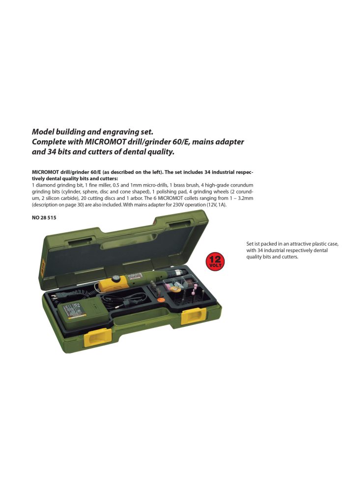 ⁦مجموعه نقش بروكسون الماني PROXXON MICROMOT 60/E⁩ - الصورة ⁦2⁩