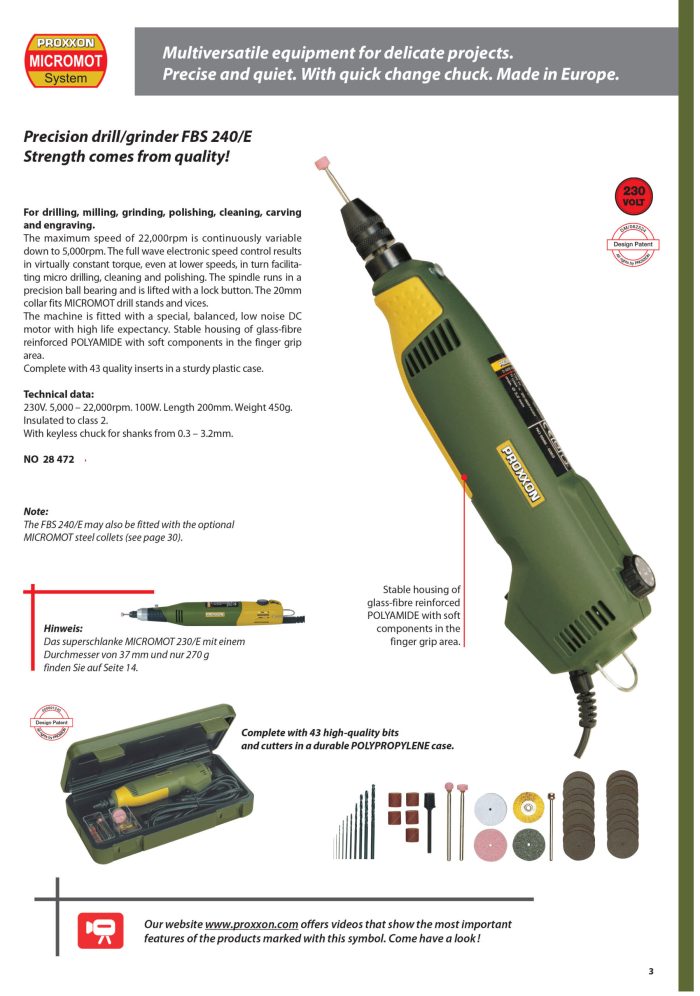 ⁦مثقاب دقيق جلخ بروكسون الماني PROXXON FBS 240/E⁩ - الصورة ⁦4⁩