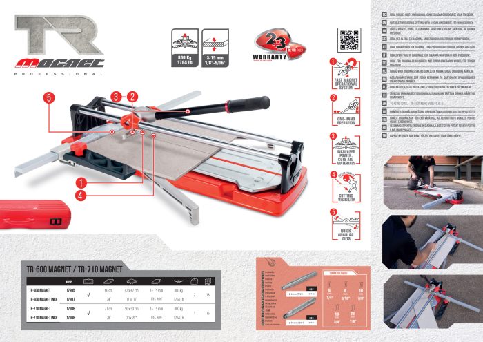 ⁦ماكينة سيراميك روبي زوايا شنطة بلاستيك أسبانى 60 سم موديل RUBI TR-600 Magnet⁩ - الصورة ⁦5⁩