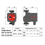 ⁦طلمبه بيدريللو تقليب 1 فاز ايطالى موديل -  PEDROLLO  Circulator DHL 25-60/130⁩ - الصورة ⁦3⁩