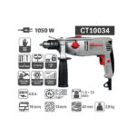 ⁦شنيور دقاق كراون 13 مم معدن الكترونى 1050 وات 2 سرعة موديل CROWN - CT10034⁩ - الصورة ⁦2⁩