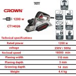 ⁦فارة ورابوه كراون 110 مم 1200 وات بالقاعده موديل CROWN - CT14026⁩ - الصورة ⁦4⁩