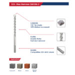 ⁦بنط هيلتى SDS-Max خدمة شاقة  2سن  فديــا  22 × 800 مم اي بي تي موديل APT LCA27220800⁩ - الصورة ⁦2⁩