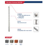 ⁦بنط هيلتىSDS-Max خدمة شاقة 4 سن صينى   35 - 370 مم اي بي تي موديل       APT LCA10350370⁩ - الصورة ⁦3⁩