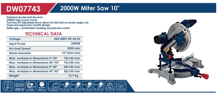 ⁦ديسك قطعية زاوايا اي بي تي 2000 وات 10 بوصه موديل APT DW07743⁩ - الصورة ⁦2⁩