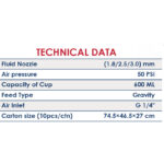 ⁦مسدس دوكو مقلوب خدمة شاقه معدن 600 سم 3.0 مم اي بي تي  موديل  APT G-80 3.0mm⁩ - الصورة ⁦2⁩