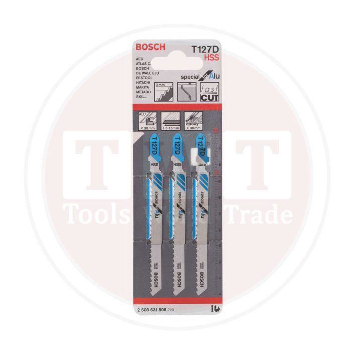 ⁦سلاح منشار اركيت بوش للالمونيوم قطعيه مستقيمه 3 قطع BOSCH  JSB T127 D Special for Almunium 3 Pcs⁩ - الصورة ⁦1⁩