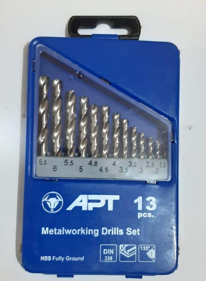 ⁦طقم HSS بنط خدمة شاقة 13 قطعه 1.0 - 6.5 مم اي بي تي صيني  APT⁩ - الصورة ⁦1⁩