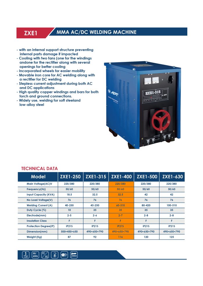 ⁦ماكينة لحام بارات نحاس 400 امبير أي بي تي 220-380 فولت   AC-DC موديل APT  ZXE1-400⁩ - الصورة ⁦2⁩