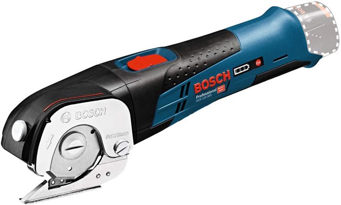 ⁦مقص بطارية بوش ليثيوم ايون 12 فولت 2 امبير قطع حتي 11 مم تخانات للاسفنج والقماش والكرتون  BOSCH - GUS 12V-300, 2x2.0⁩ - الصورة ⁦1⁩