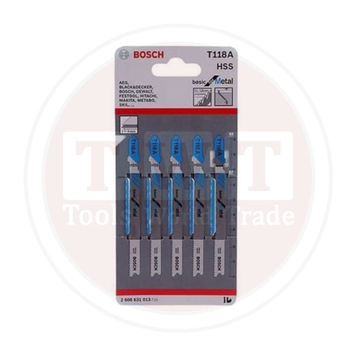 ⁦سلاح منشار اركيت بوش للحديد قطعيه مستقيمه 5 قطع BOSCH  JSB T118 A Basic for Metal Straight Cut 5 Pcs⁩ - الصورة ⁦1⁩
