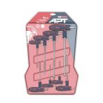 طقم الن يد حرف T هكس طويل 8 قطع (CRV) من 1.5 الى 10 مم اي بي تي APT AH521511-8