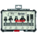 مجموعه من بنط الراوتر للتجاويف الدائريه 6 قطع كعب 8 مم  BOSCH 6 pcs Trim&Edging 8m