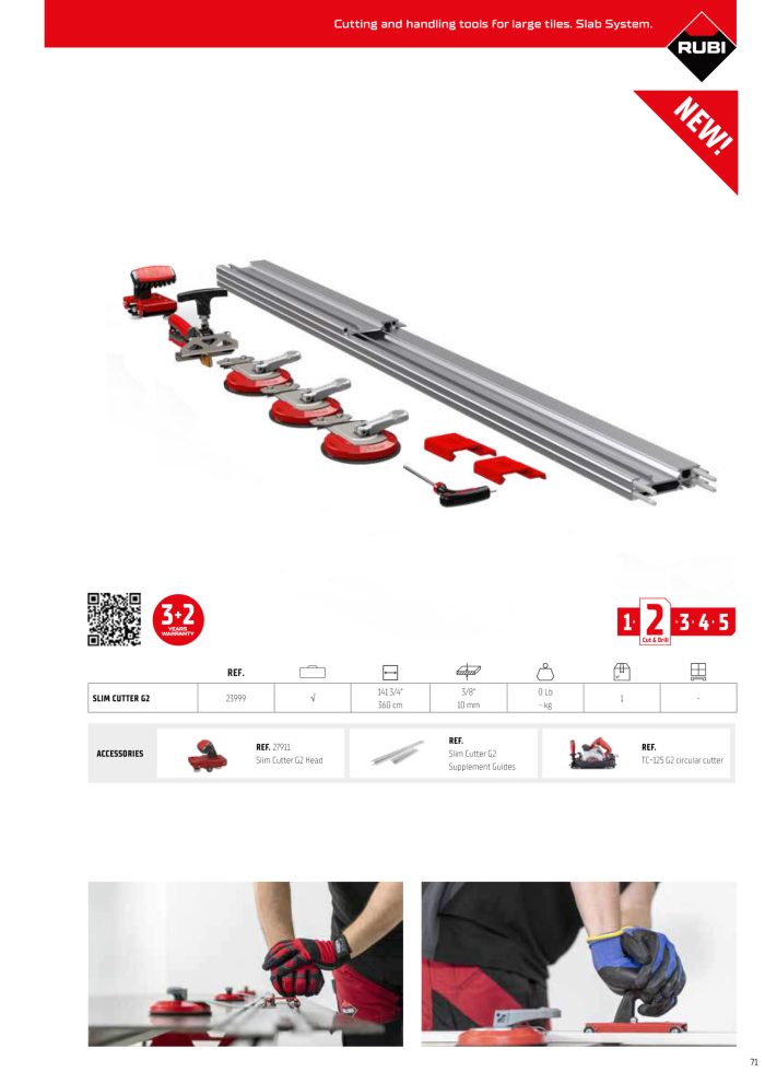 ⁦ماكينة قطع بلاطات روبي 360 سم 10مم  RUBI  Slim Cutter  G2⁩ - الصورة ⁦4⁩