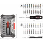 ⁦تشكيله من سنون المفكات الدقيقه + ادابتور BOSCH Precision Screwdriver Bit 5x43pc Set, Display⁩ - الصورة ⁦2⁩
