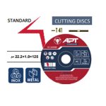 ⁦حجارة قطعية إنوكس و حديد 125×1.0×22.2 مم اي بي تي APT⁩ - الصورة ⁦2⁩