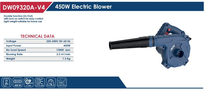 ⁦بلاور اي بي تي 450 وات APT DW09320A-V4⁩ - الصورة ⁦3⁩
