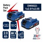عدد 2 بطاريه 20فولت موديل DW0022-1x2.0/1x2.0S ماركة اي بي تي APT